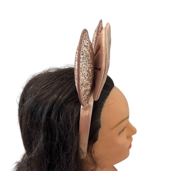 Rose Gold Authentic Disney Glitter Bow Kids/ Adult Headband - Picture 3 of 9